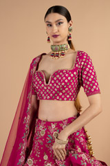 Mini flower embroidered pink lehenga setDSC05127 2